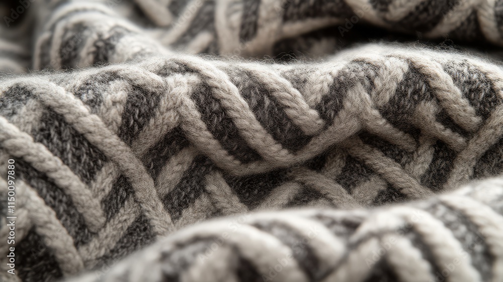 A close-up view of a textured fabric featuring a patterned design in gray tones, showcasing the intricate weaving and softness of the material. A close-up view of a textured fabric featuring a patterned design in gray tones, showcasing the intricate weaving and softness of the material.