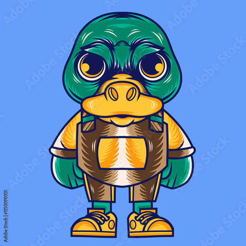 Mascot character design cartoon from platypus