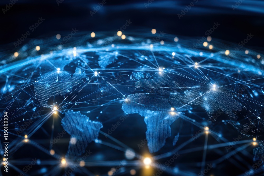 Global network connection, digital world map. (56) Global network connection, digital world map. (56)