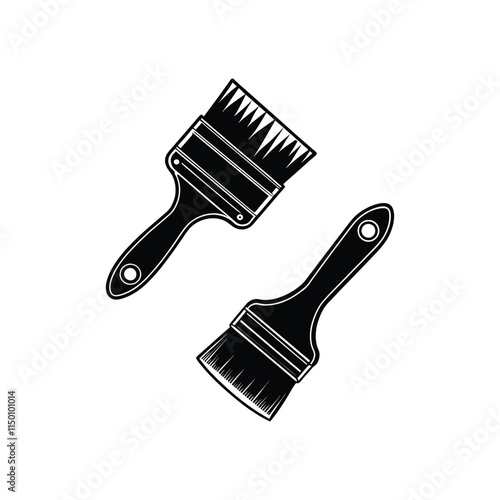 "Variation of Black Paint Brush Set Vector Illustration"

