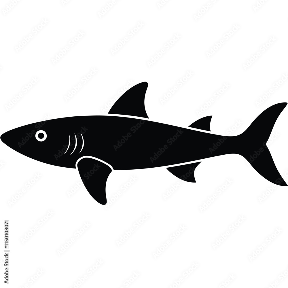 Fototapeta premium Dogfish silhouette on white background