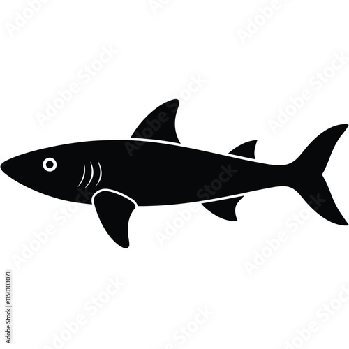 Dogfish silhouette on white background