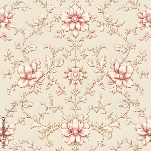 Wallpaper Mural seamless pattern with flowers Torontodigital.ca