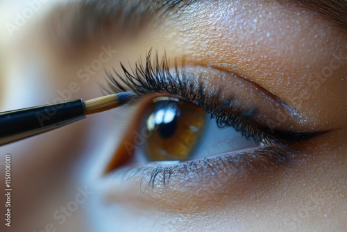 Close-up of Fine Brush Applying Tinting to Eye