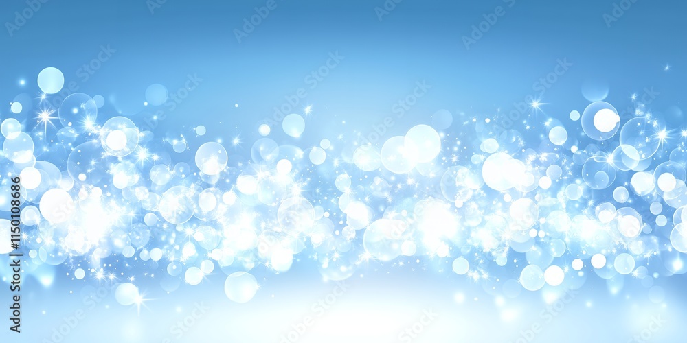 Sparkling Blue Bokeh Lights Background Festive Shimmer Glowing Circles Sparkling Blue Bokeh Lights Background Festive Shimmer Glowing Circles