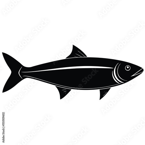 Herring silhouette on white background