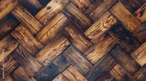 Seamless Pattern: Vintage Wooden Parquet Design for Interiors