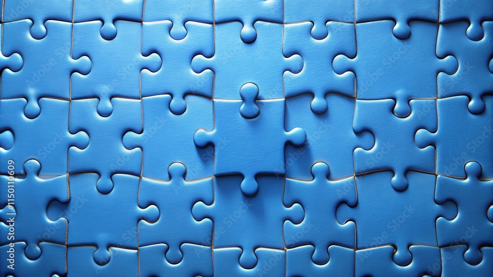 A blue puzzle with one piece missing, representing a missing link or the final piece needed to complete a whole. A blue puzzle with one piece missing, representing a missing link or the final piece needed to complete a whole.