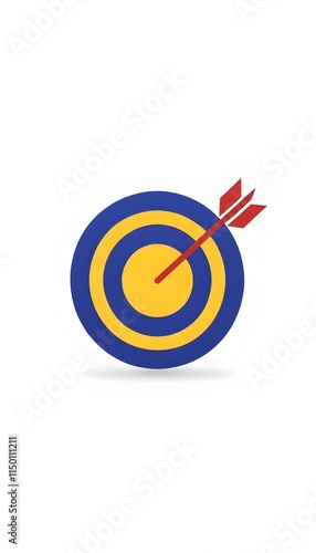 Target and arrow, , aim, goal, arrow on center of the target, illustration icon image, success, cible, objetivo, alvo, bersaglio, laccuracy, bullseye, focus, precision, achievement, direction, strateg photo