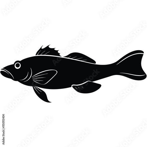 Monkfish silhouette on white background