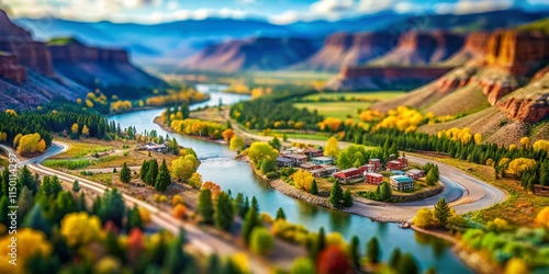 Miniature Beaver, Box Elder, Cache & Carbon County Utah Maps - Tilt-Shift Photography photo