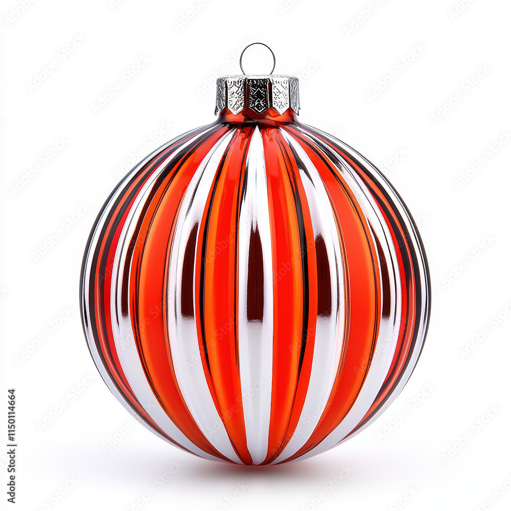 beautiful transparent ornament with red and silver stripes, perfect for festive decor beautiful transparent ornament with red and silver stripes, perfect for festive decor
