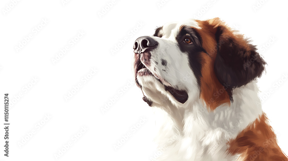 elegantly posed Saint Bernard with dignified expression, showcasing its majestic features and gentle demeanor. This noble breed is known for its loyalty and friendly nature elegantly posed Saint Bernard with dignified expression, showcasing its majestic features and gentle demeanor. This noble breed is known for its loyalty and friendly nature