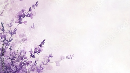 Soft lavender floral background with copy space.