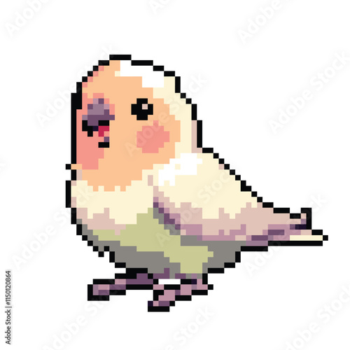 Pixel art cute lovebird