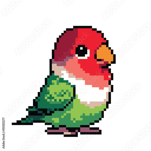 Pixel art cute lovebird