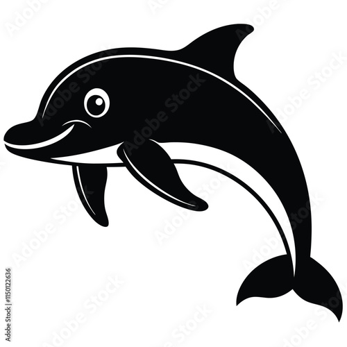 Smiling dolphin silhouette