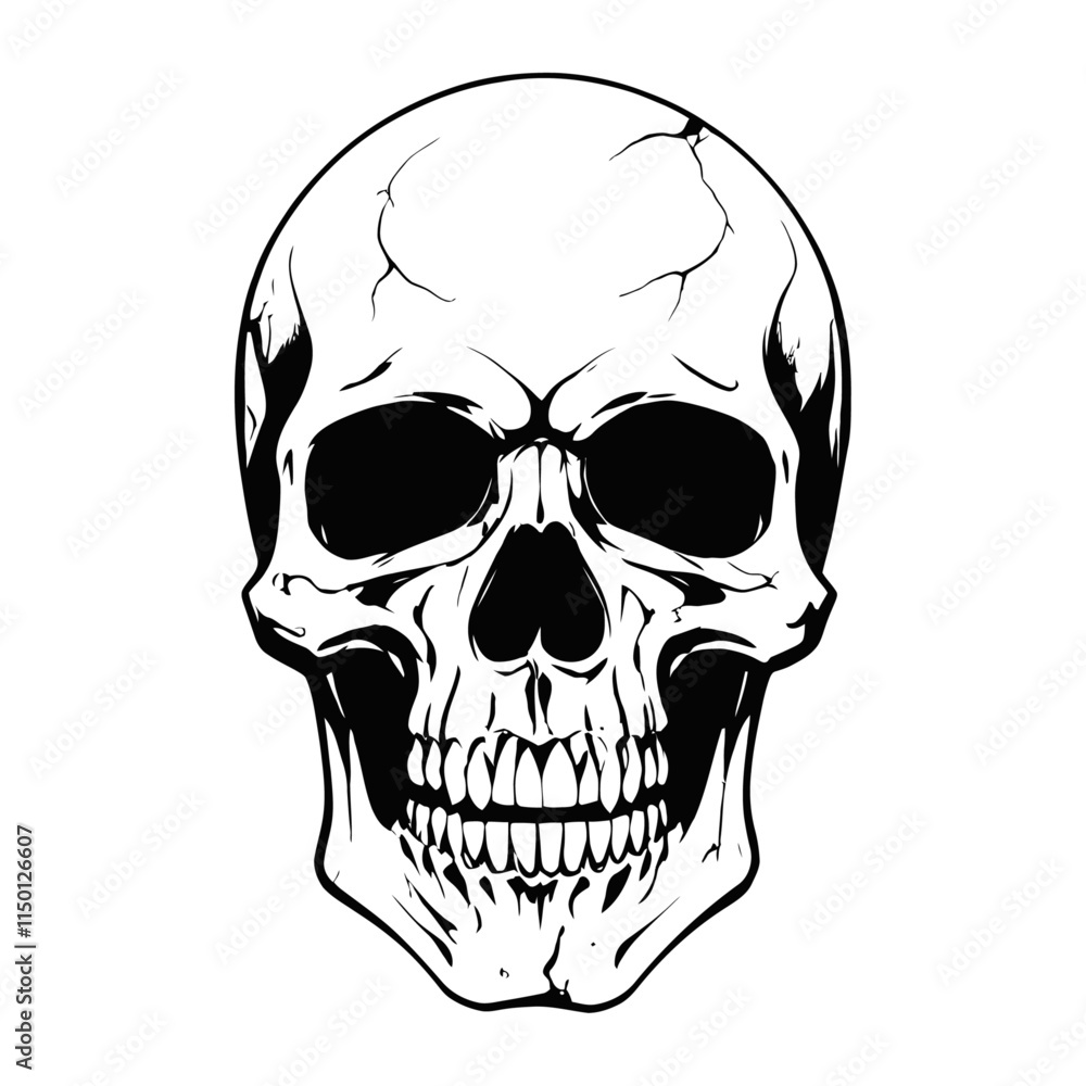 Obraz premium Skull skeleton vector design in different styles with solid background