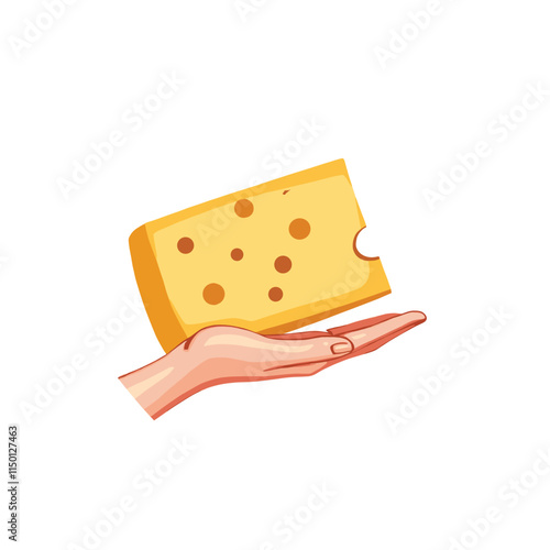 Cheese dices and slices vector illustration