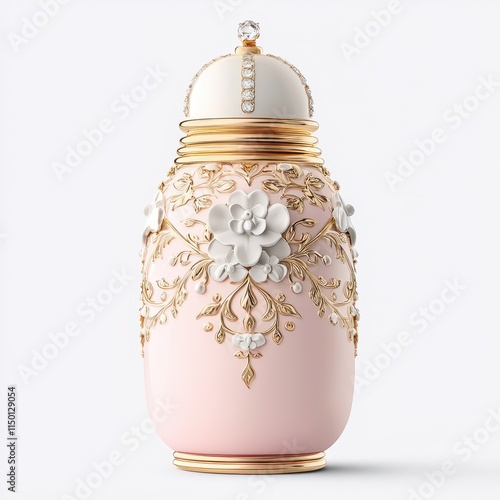 Elegant decorative container with floral design. photo