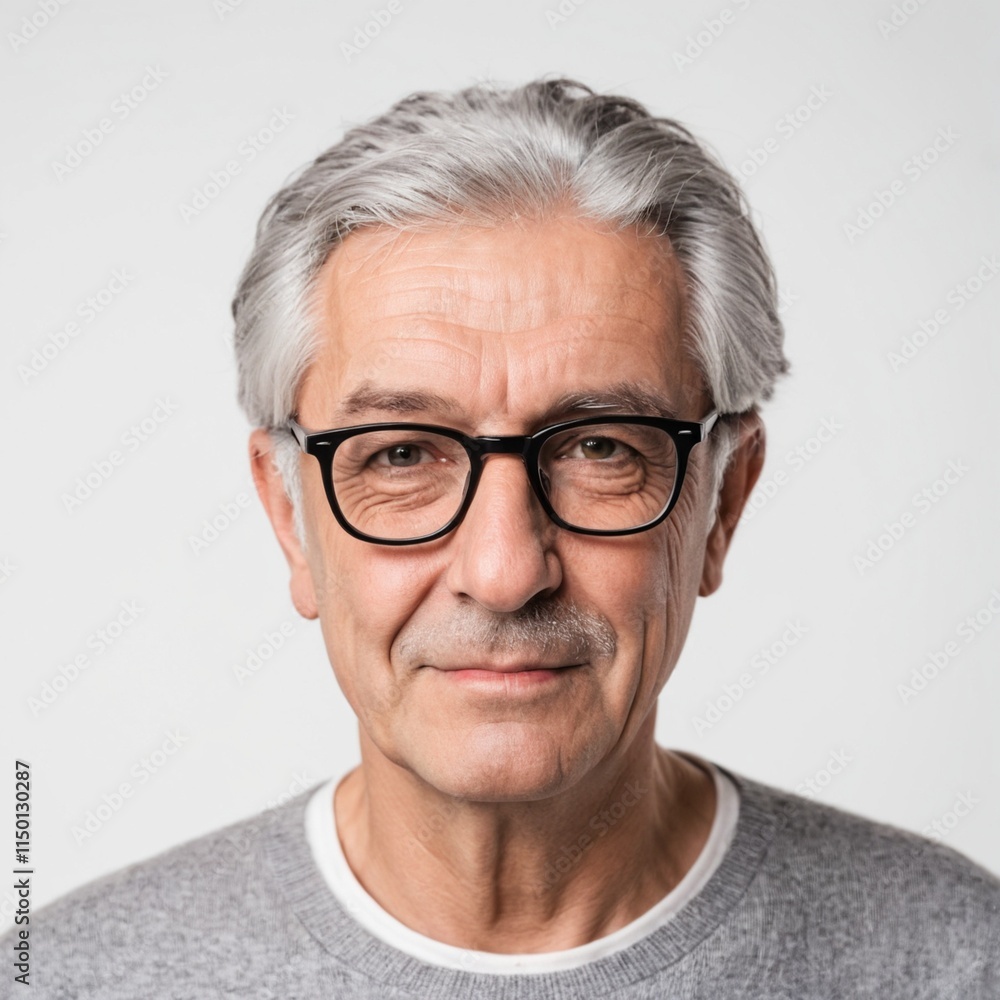 senior man with grey hair and glasses isolated on white senior man with grey hair and glasses isolated on white