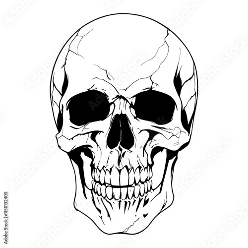 Skull skeleton vector design in different styles with solid background