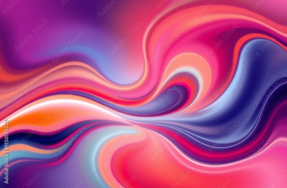 Naklejka premium Vibrant abstract waves in pink and purple tones.