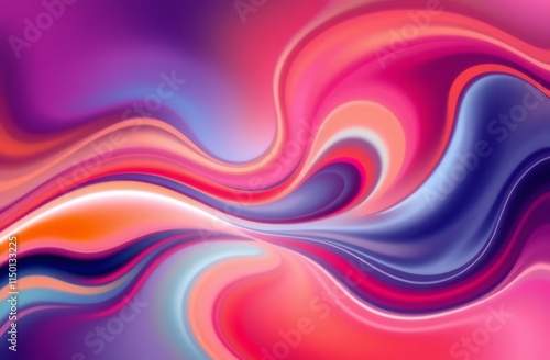 Vibrant abstract waves in pink and purple tones. photo