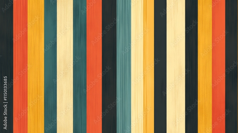 Retro stripe seamless pattern background with warm and cool colors Retro stripe seamless pattern background with warm and cool colors