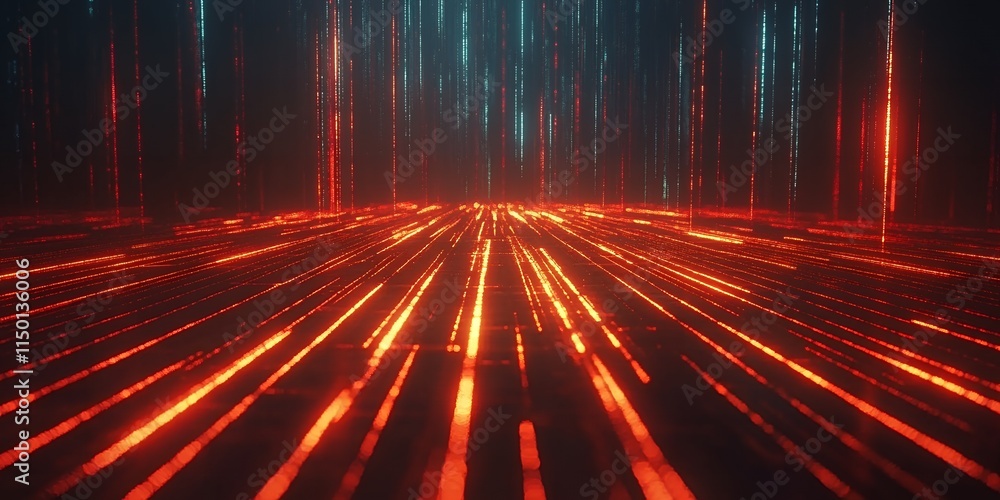 Futuristic Digital Data Stream Abstract Red Blue Lines Technology Background Futuristic Digital Data Stream Abstract Red Blue Lines Technology Background
