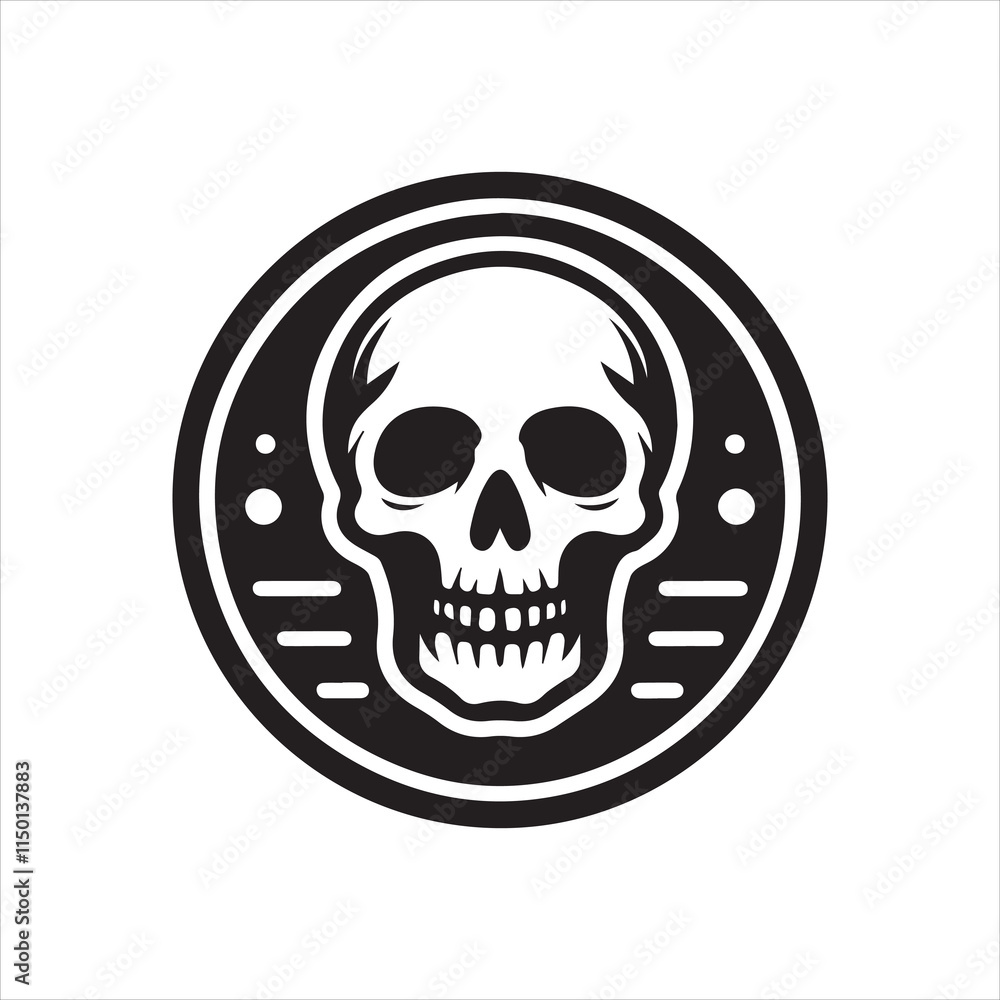 Skull icon. Symbol of poison and danger. Pirate flag attribute. Isolated vector illustration on white background.
Skull icon. Symbol of poison and danger. Pirate flag attribute. Isolated vector illustration on white background.