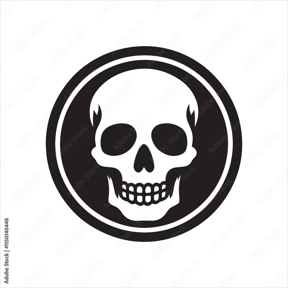 Skull icon silhouette vector illustration Skull icon silhouette vector illustration