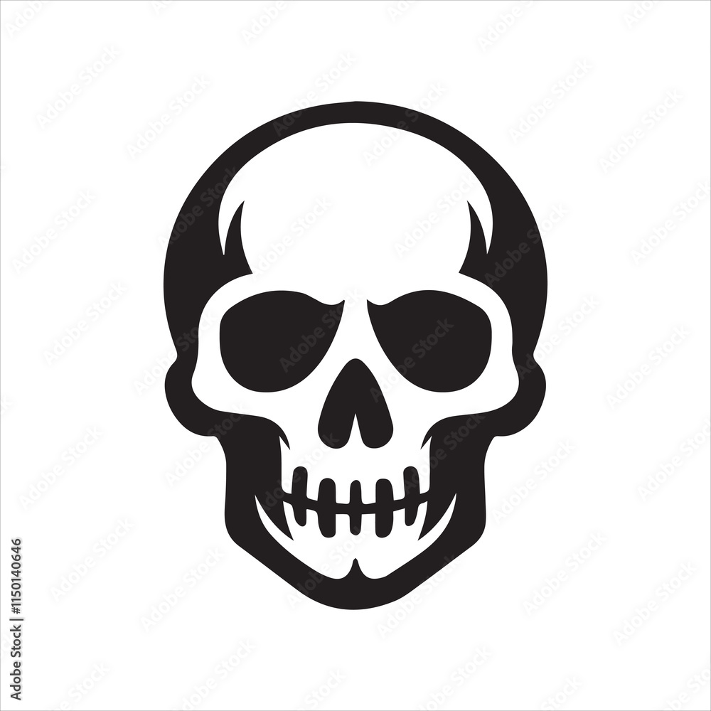 Skull icon silhouette vector illustration Skull icon silhouette vector illustration
