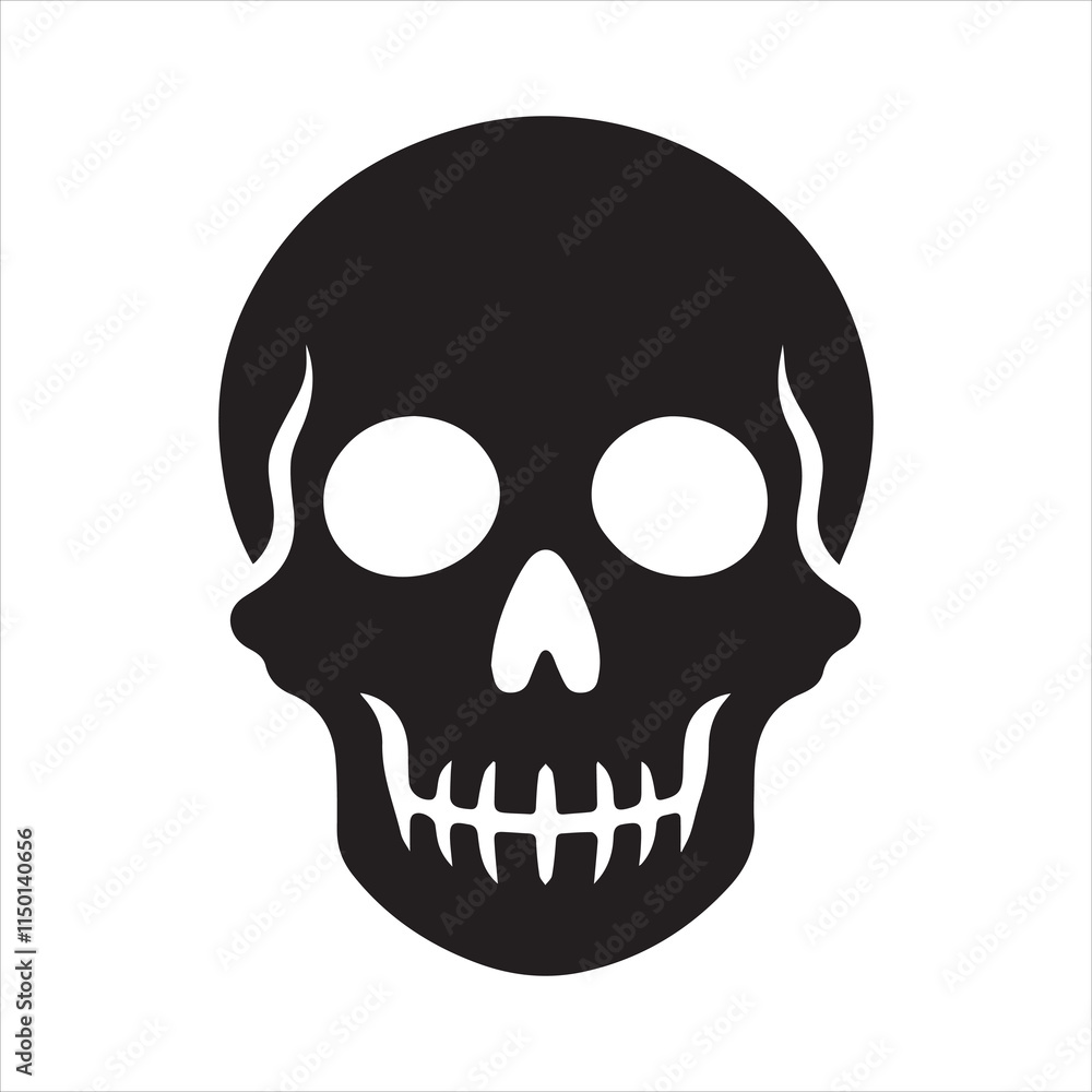Skull icon silhouette vector illustration Skull icon silhouette vector illustration