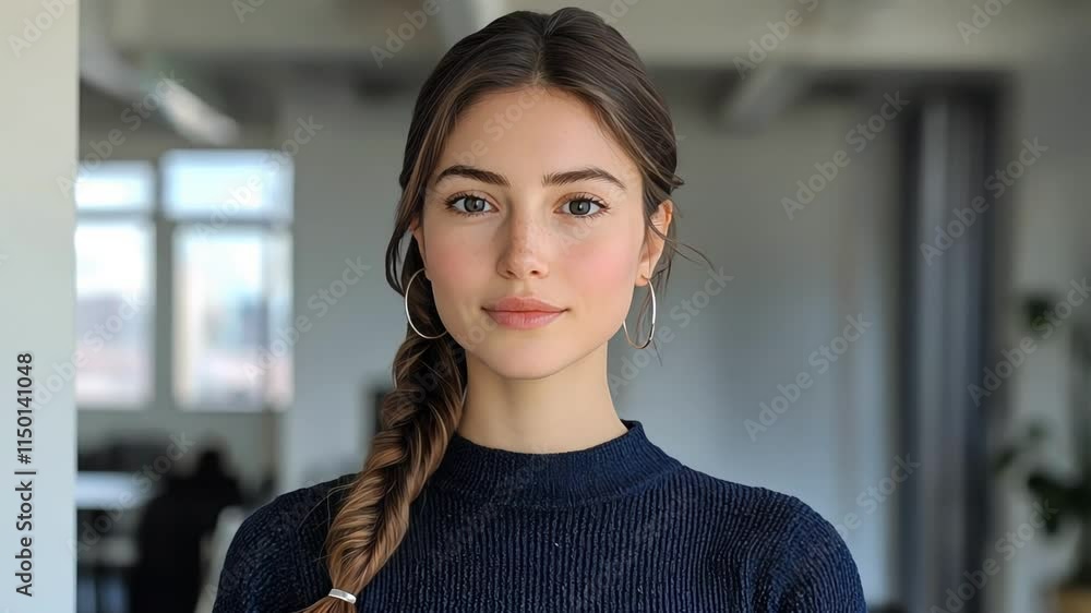 Creative designer in a minimalist office showcasing her stylish lifestyle and work environment Creative designer in a minimalist office showcasing her stylish lifestyle and work environment