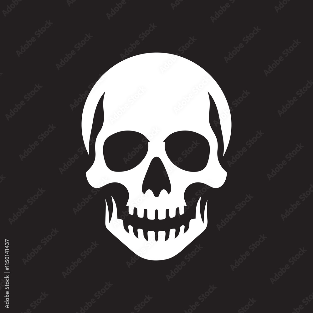 Skull icon silhouette vector illustration Skull icon silhouette vector illustration