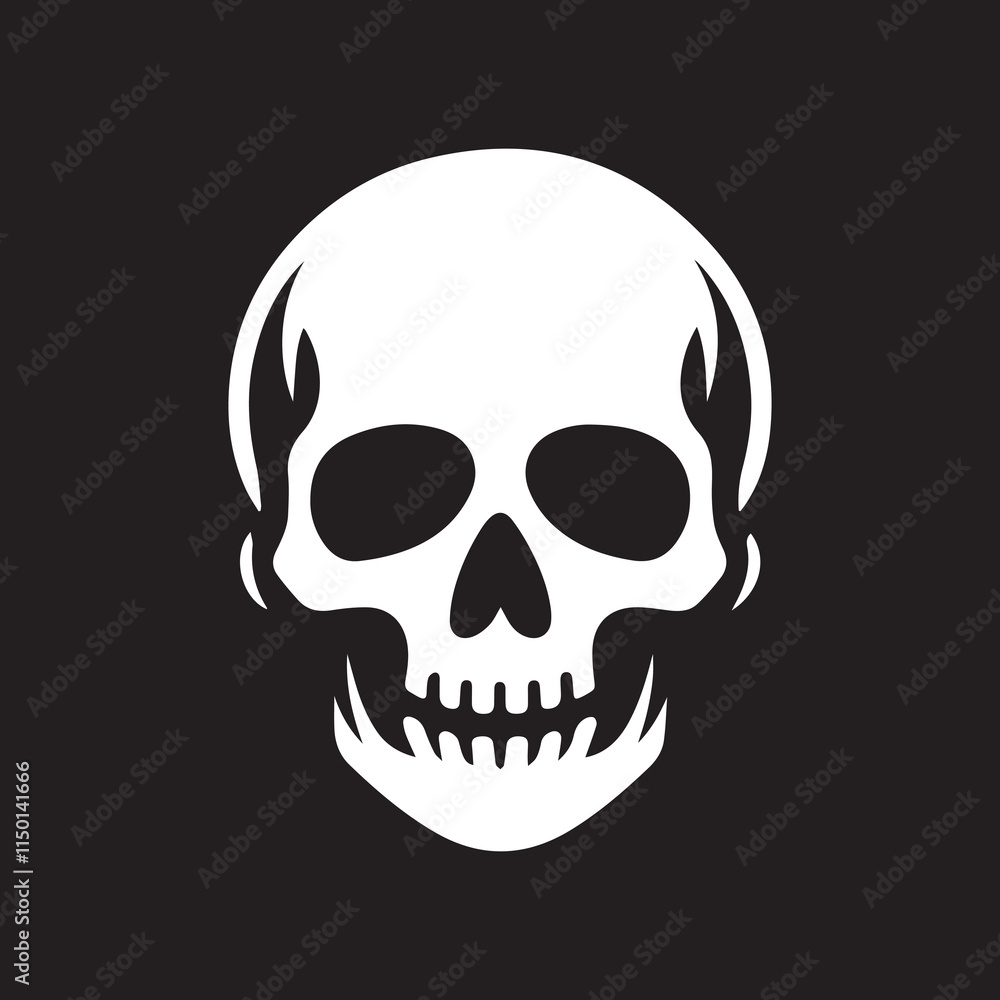 Fototapeta premium Skull icon silhouette vector illustration