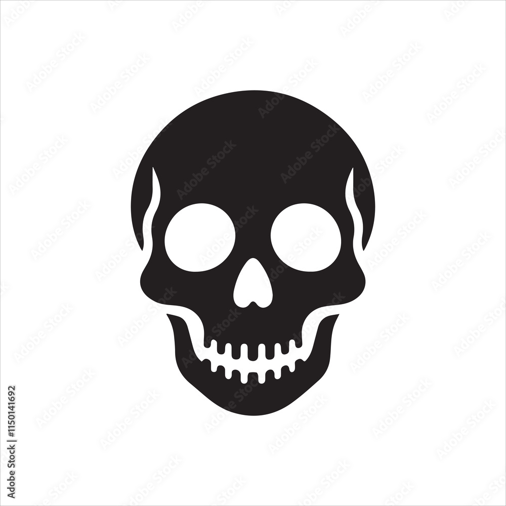 Skull icon silhouette vector illustration Skull icon silhouette vector illustration