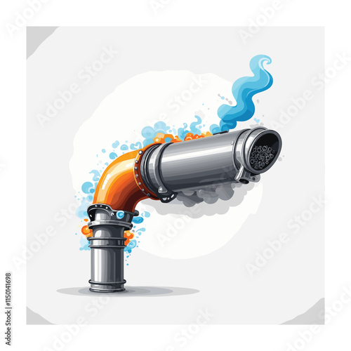 Car pollution vector illustration