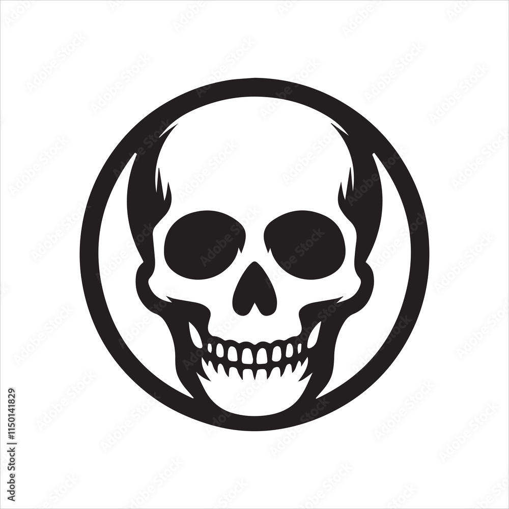 Skull icon silhouette vector illustration Skull icon silhouette vector illustration