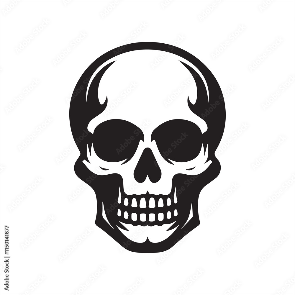 Skull icon silhouette vector illustration Skull icon silhouette vector illustration