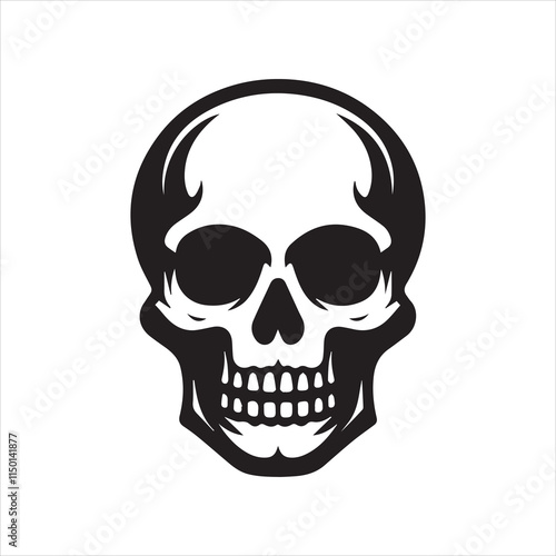 Skull icon silhouette vector illustration 