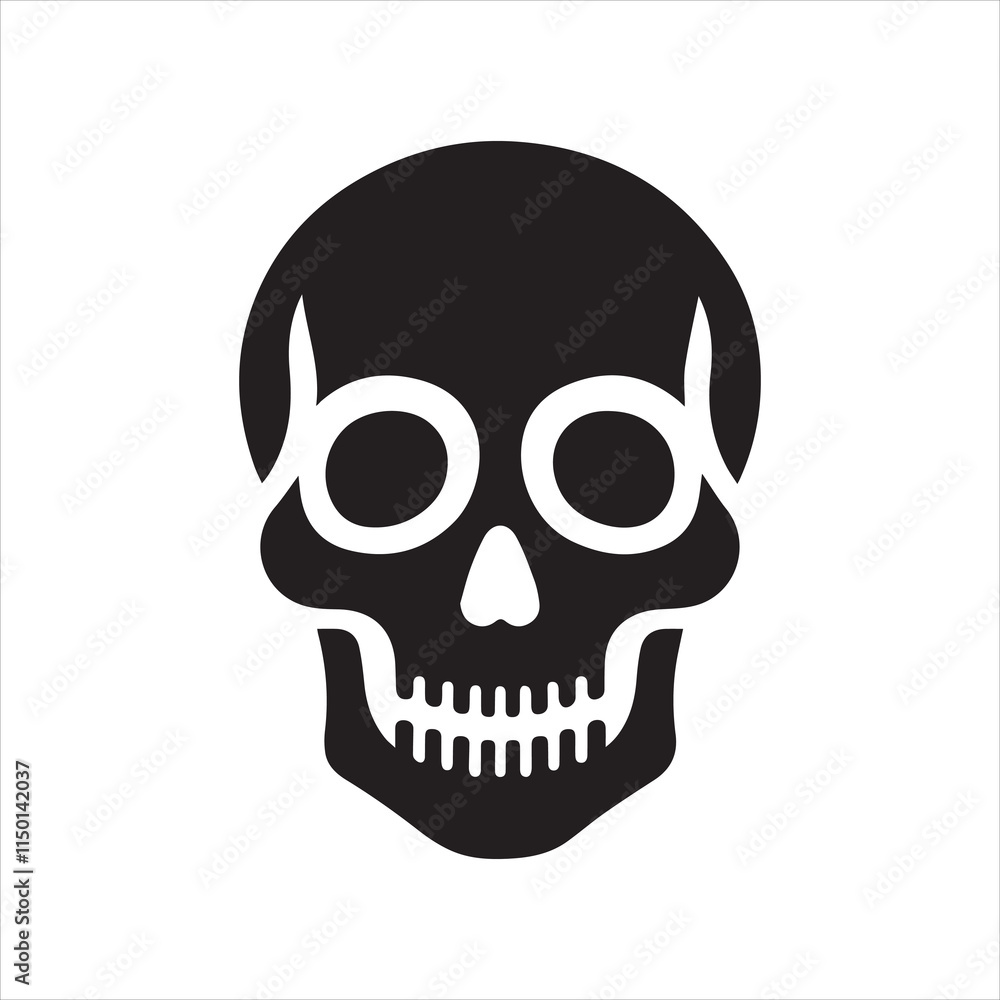Skull icon silhouette vector illustration Skull icon silhouette vector illustration