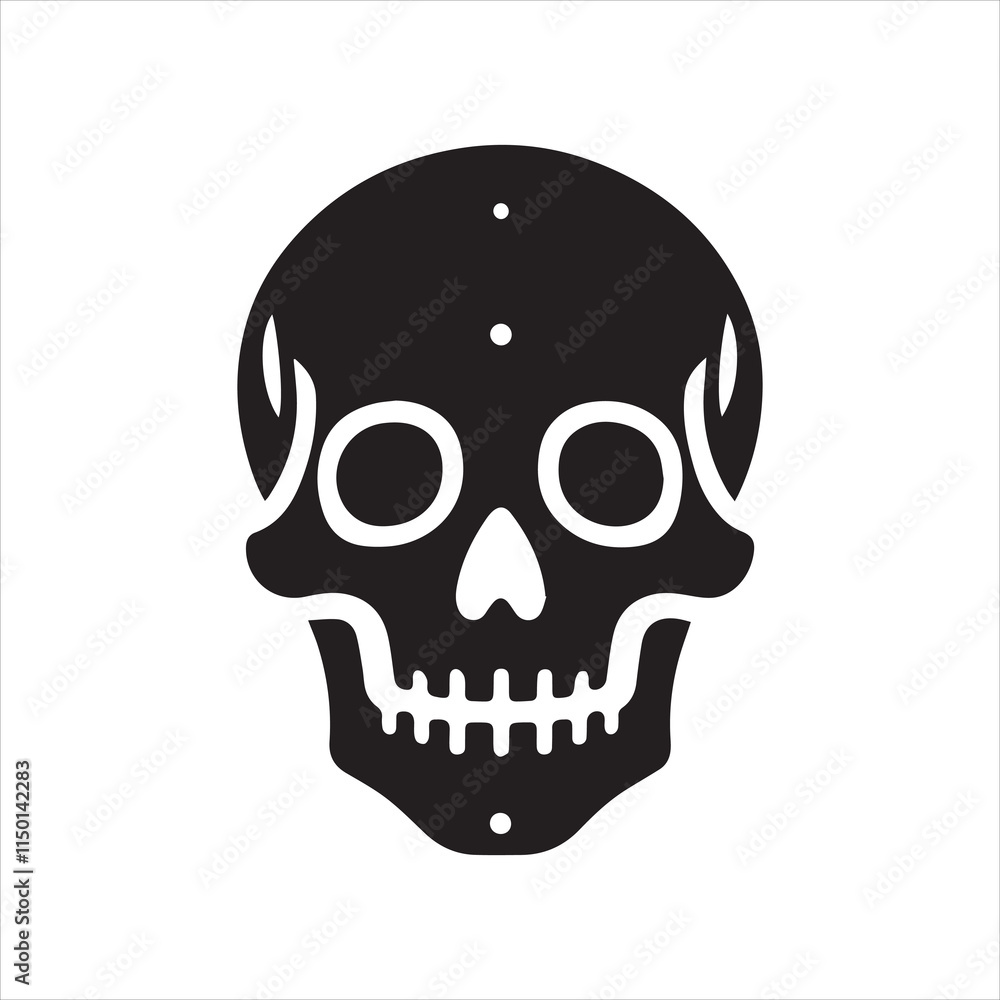 Skull icon silhouette vector illustration Skull icon silhouette vector illustration