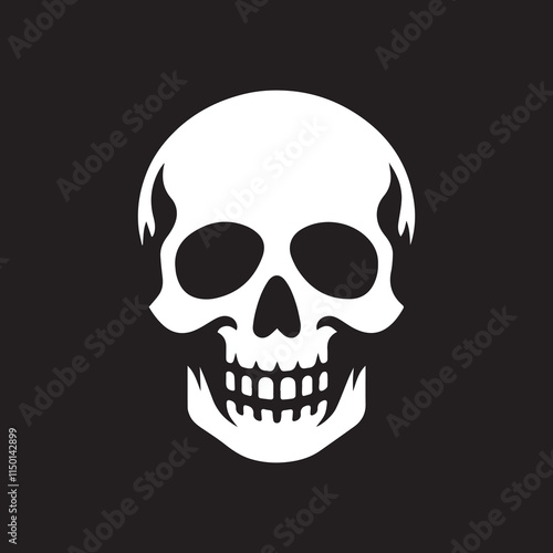 Skull icon silhouette vector illustration 