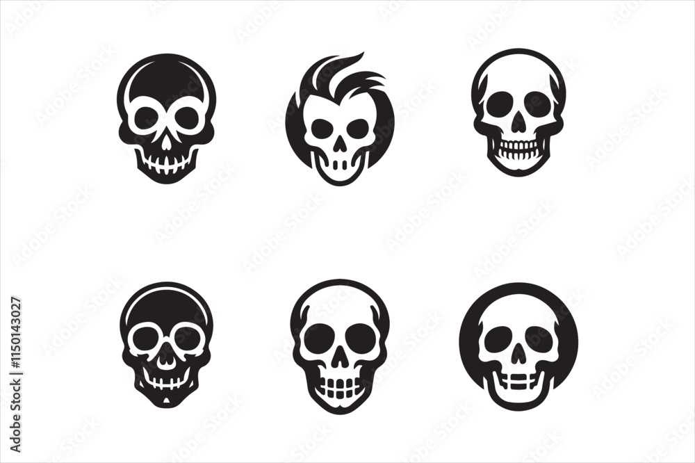 Skeleton silhouettes set, large pack of vector silhouette design, isolated white background Skeleton silhouettes set, large pack of vector silhouette design, isolated white background