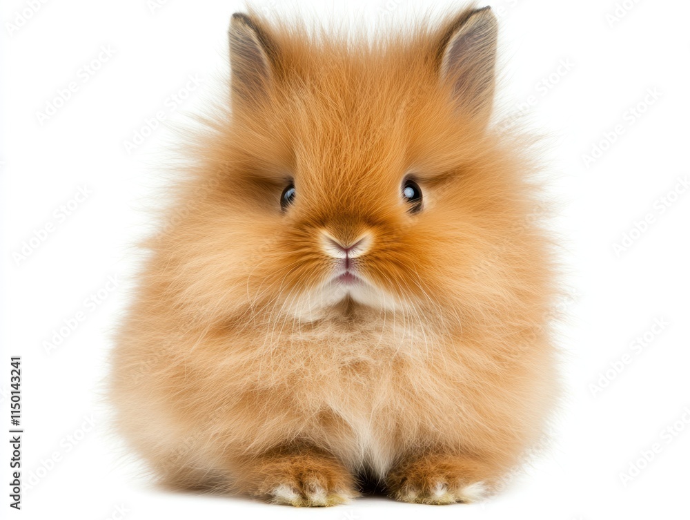 A fluffy orange rabbit sitting calmly, showcasing its adorable features. A fluffy orange rabbit sitting calmly, showcasing its adorable features.