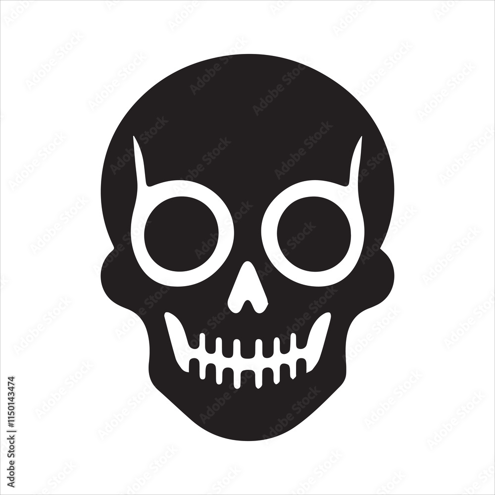 Skull icon silhouette vector illustration 