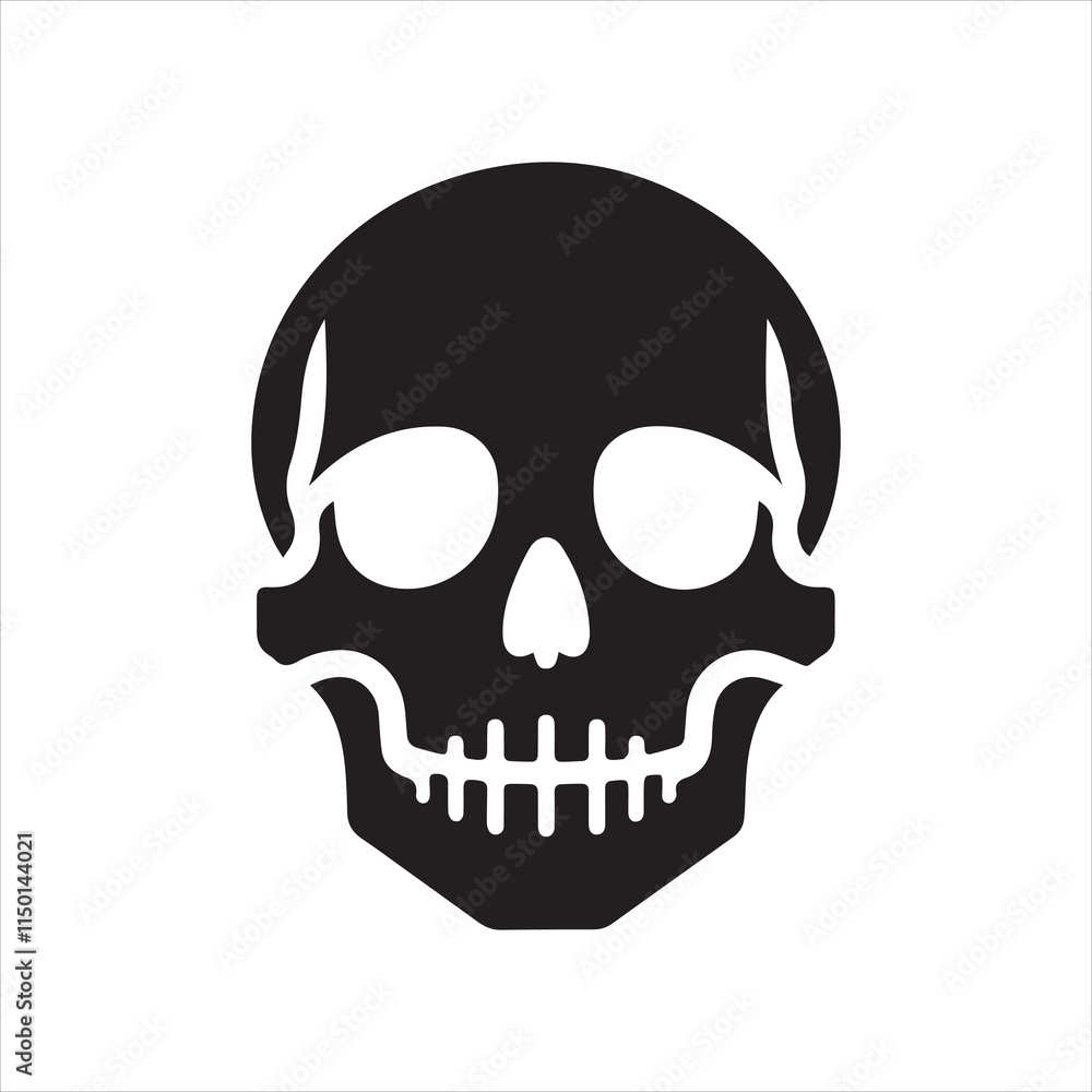 Skull icon silhouette vector illustration Skull icon silhouette vector illustration