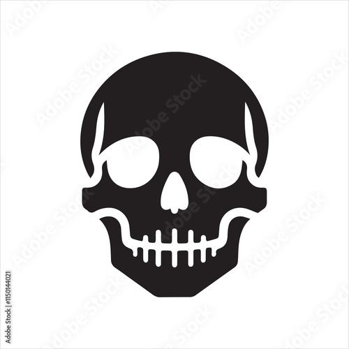 Skull icon silhouette vector illustration 